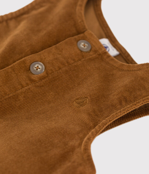Babies' velour jumpsuit brown