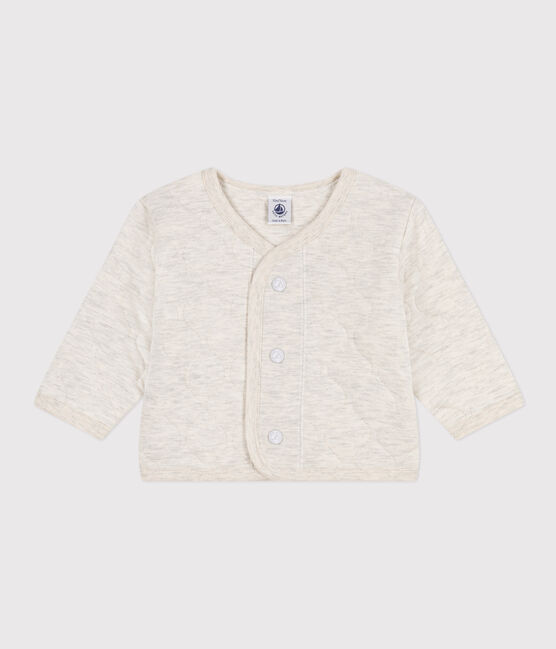 Babies' Quilted Tube Knit Cardigan MONTELIMAR CHINE beige