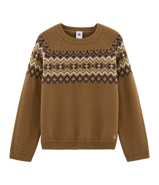 Girls' Pullover BRINDILLE brown/MULTICO white