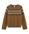 Girls' Pullover BRINDILLE brown/MULTICO white
