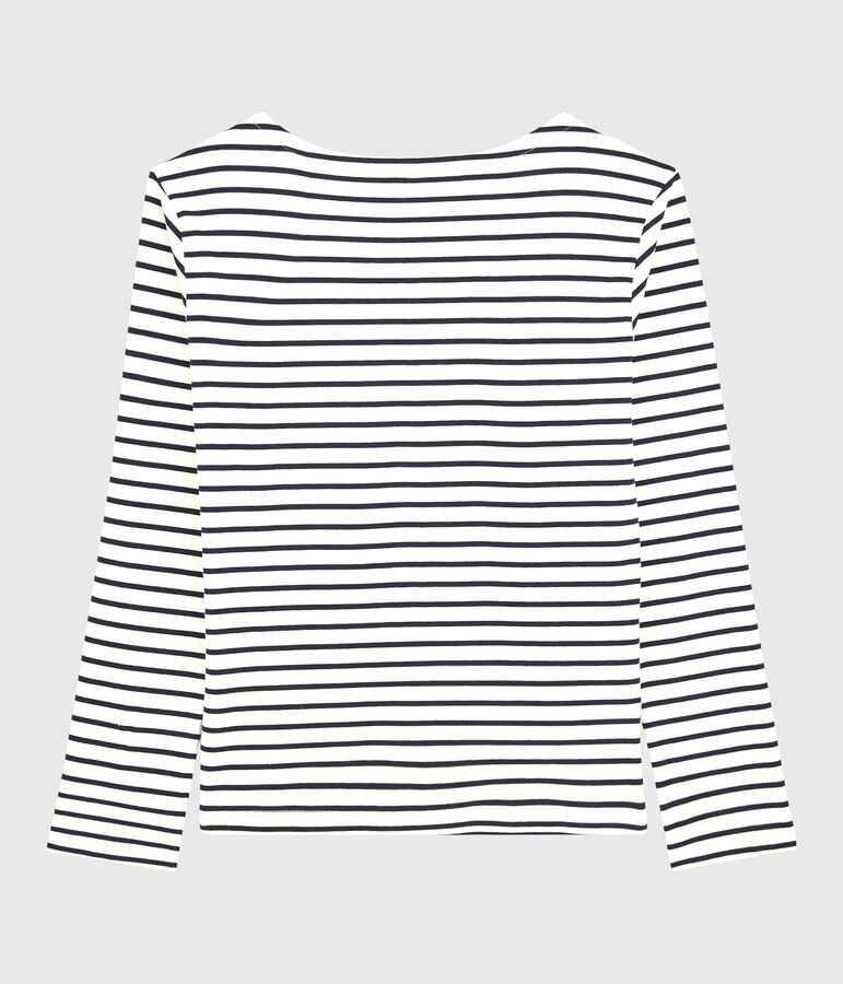 Women's Fine Breton Top. white/blue