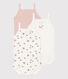 Babies' Floral Cotton Bodysuits with Straps - 3-Pack