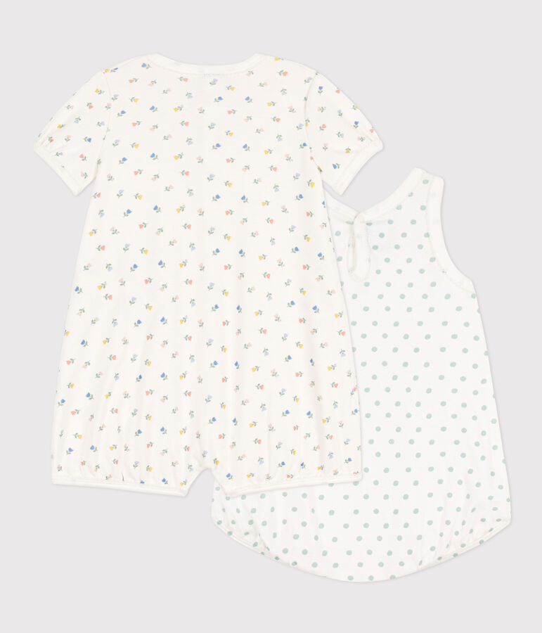 Babies' Floral Cotton Playsuits - 2-Pack multicolor