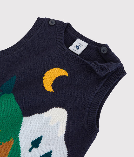 Babies' Wool/Cotton Jumper SMOKING blue