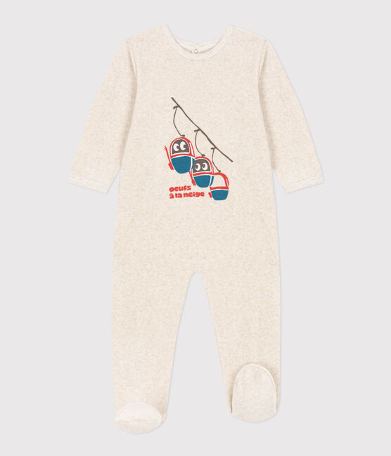 Babies' Velour Gondola Pyjamas MONTELIMAR CHINE beige