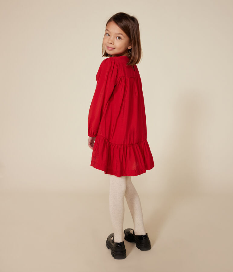 Little girls' long-sleeved dress red