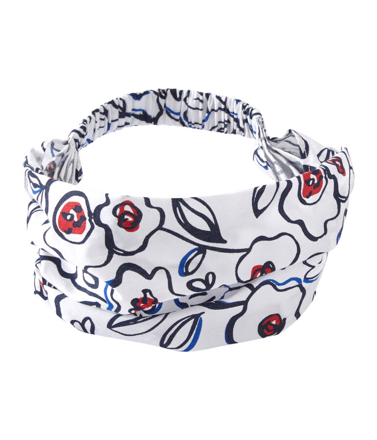 Girl's printed headscarf MARSHMALLOW white/MULTICO white
