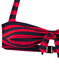Women's striped bandeau-style two-piece swimsuit SMOKING blue/TERKUIT red