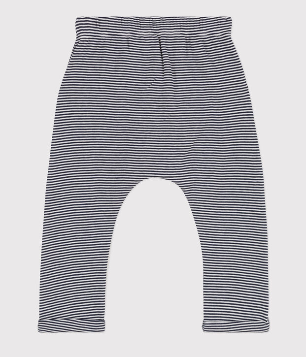 Babies' Organic Cotton Trousers blue/white