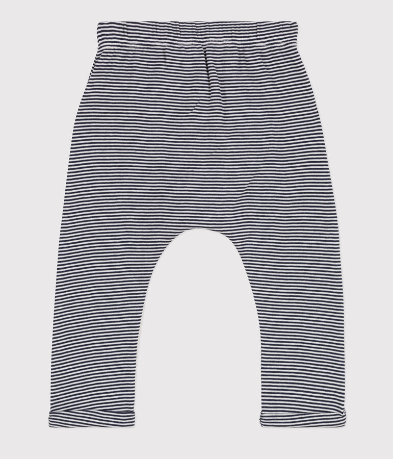 Babies' Organic Cotton Trousers SMOKING blue/MARSHMALLOW white