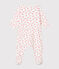 Baby Girls' Tube Knit Bodyjama MARSHMALLOW white/GROSEILLER pink