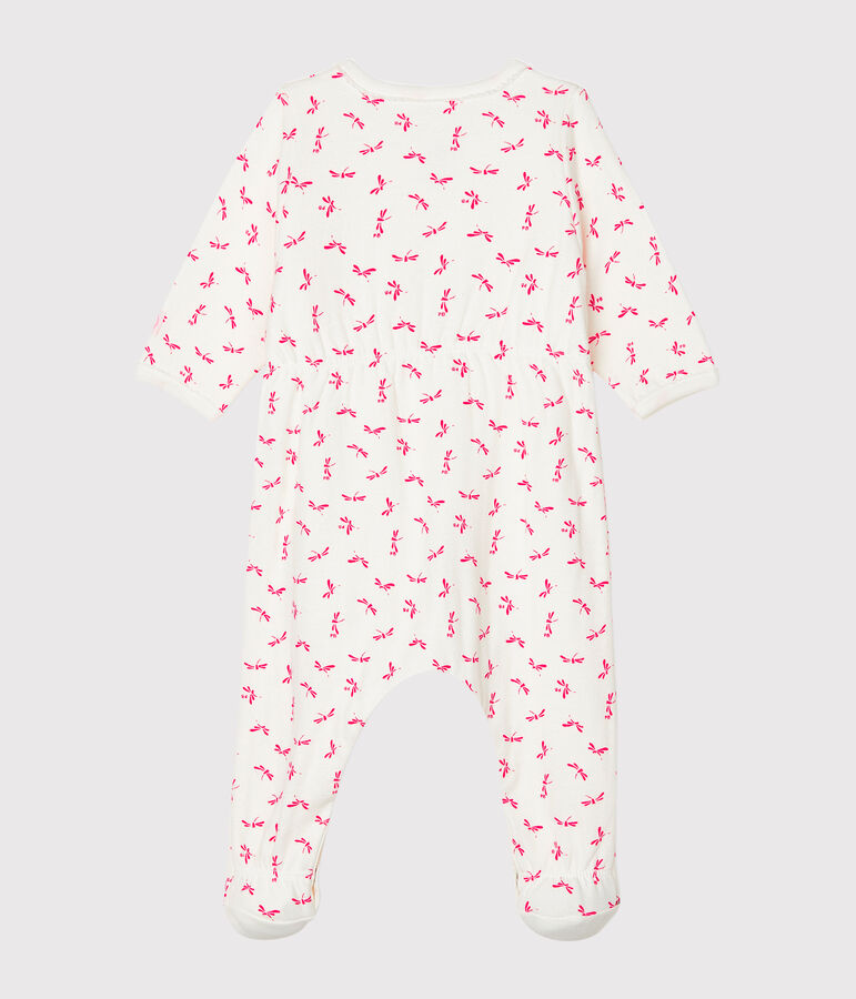 Baby Girls' Tube Knit Bodyjama MARSHMALLOW white/GROSEILLER pink