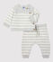 Babies' Striped Knitted Clothing - 2-Piece Set MONTELIMAR beige/MARSHMALLOW grey