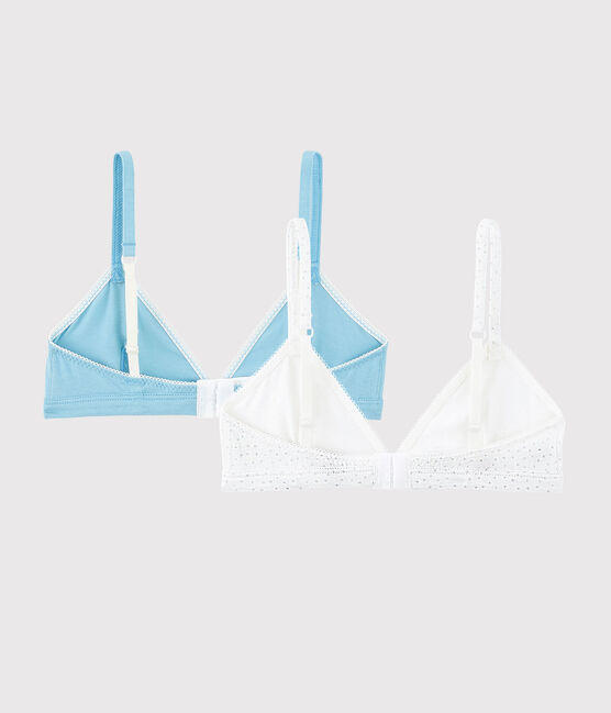 Girls' Silver Spotted Organic Cotton and Elastane Bras - 2-Pack variante 1