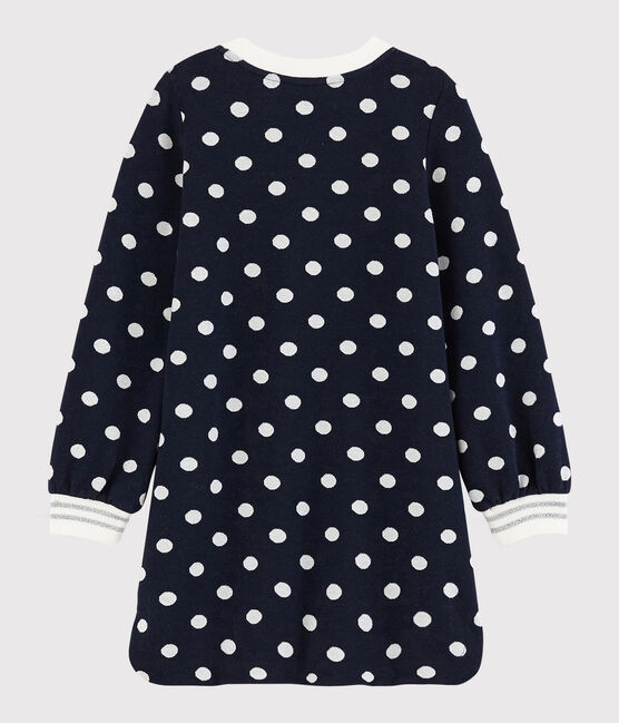Girl's Long-sleeved Dress SMOKING blue/MARSHMALLOW white