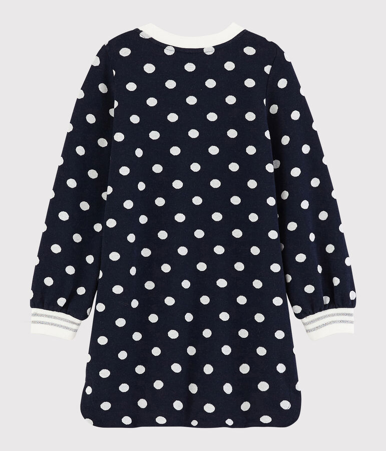 Girl's Long-sleeved Dress blue/white