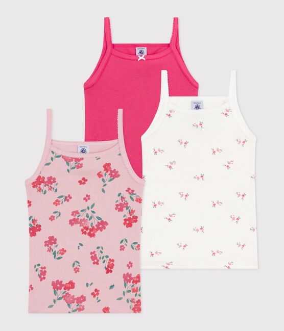Pack of strappy floral-print cotton vests variante 1
