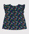 Babies' Sleeveless Jersey Blouse MEDIEVAL blue/MULTICO white