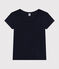 Women's Straight Round-Neck Linen T-Shirt SMOKING blue