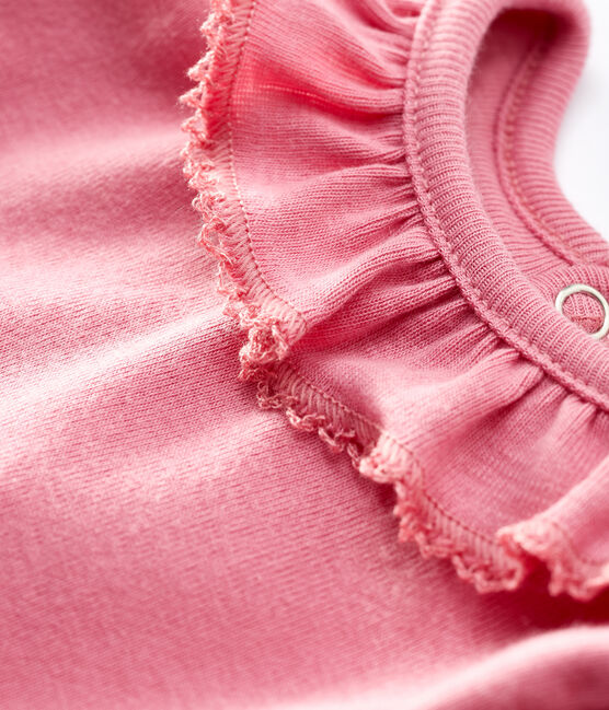 Baby girl's long-sleeved bodysuit CHEEK pink