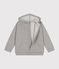Boys' zip-up fleece hoodie CHATON CHINE grey