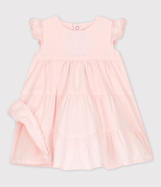 Baby Girls' Sleeveless Poplin Dress FLEUR pink