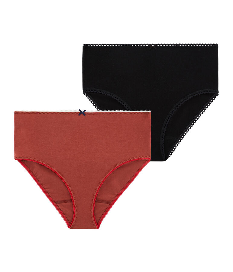 Set of 2 women's high-rise pants multicolor