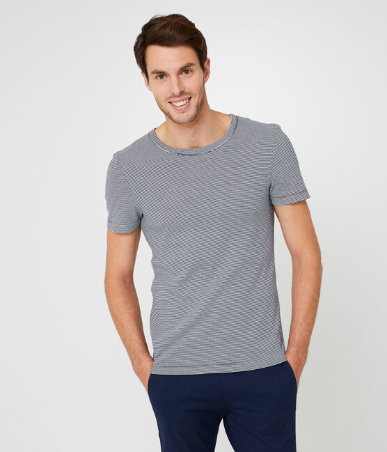 Men's short-sleeved crew neck t-shirt SMOKING blue/MARSHMALLOW white