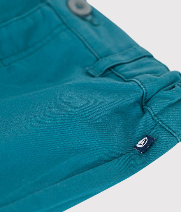 Babies' plain twill shorts green