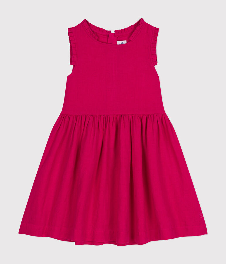 Girls' Sleeveless Linen Dress pink