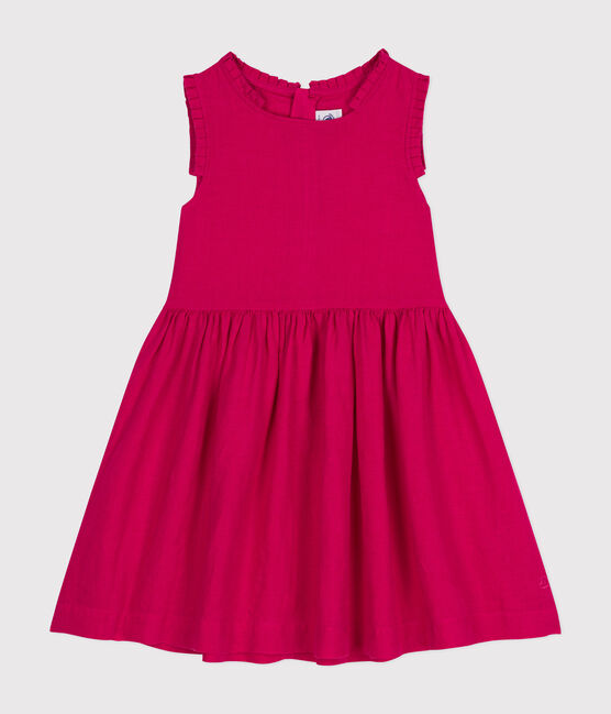 Girls' Sleeveless Linen Dress DELHI pink