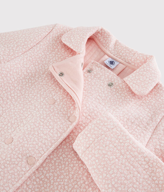 Girls' Quilted Tube Knit Coat MINOIS pink