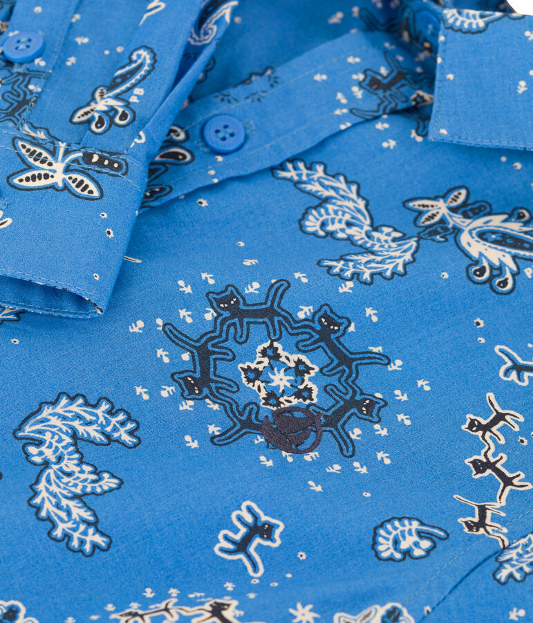 Boys' Poplin Print Shirt blue/multicolor