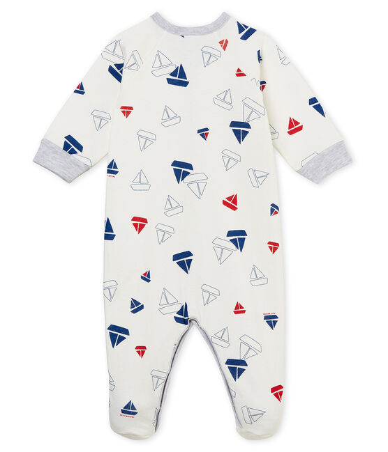 Baby Boys' Tube Knit Sleepsuit MARSHMALLOW white/MULTICO white