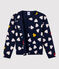 Girls' Quilted Tube Knit Cardigan SMOKING blue/MULTICO white