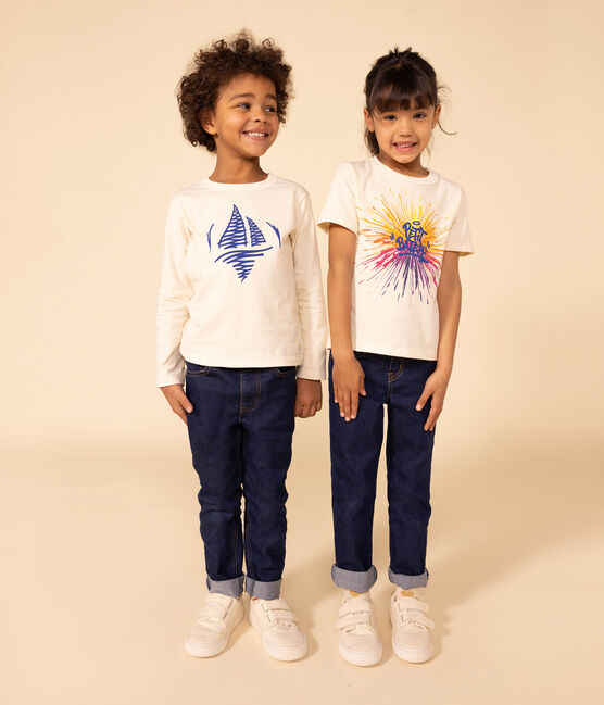 Children's unisex long-sleeved cotton T-shirt AVALANCHE white/MULTICO