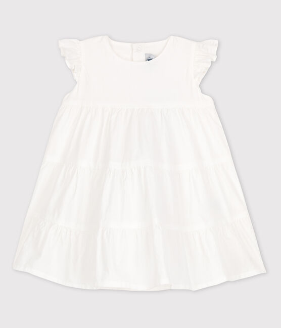 Baby Girls' Sleeveless Poplin Dress ECUME white