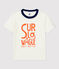 Boys' Short-Sleeved Cotton T-Shirt MARSHMALLOW white