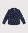 Little boys' flannel shirt MEDIEVAL blue/MARSHMALLOW white