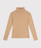 Women's Iconic Cotton Roll Neck T-Shirt CUIVRE brown/MARSHMALLOW