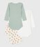 Pack of babies' long-sleeved leopard-print cotton bodies variante 1