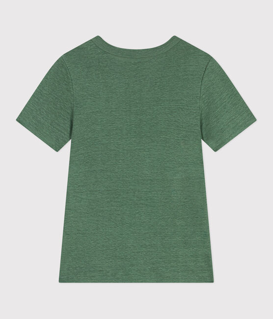 Women's short-sleeved linen T-shirt PALMERAIE green