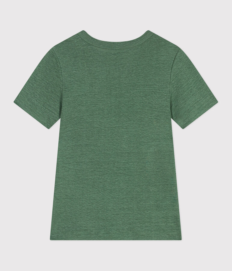 Women's short-sleeved linen T-shirt green