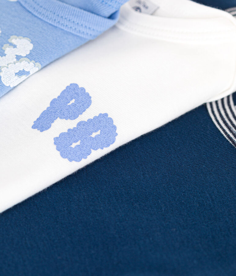 Babies' long-sleeved cotton bodysuits - 3-Pack multicolor