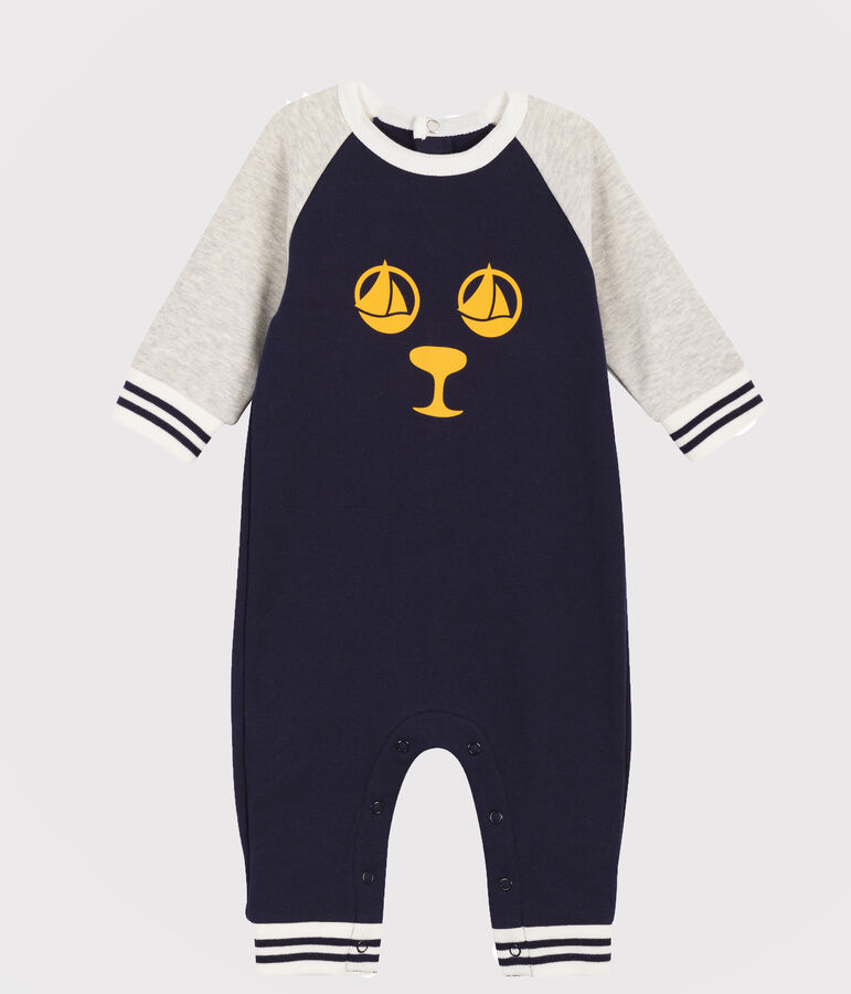 Baby boy's long playsuit SMOKING blue/BELUGA grey