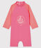 Unisex Eco-Friendly Full Body Swimsuit GEISHA pink/MARSHMALLOW white