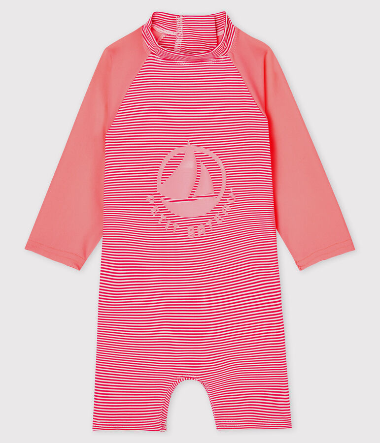 Unisex Eco-Friendly Full Body Swimsuit pink/white