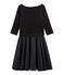 Women's Long-Sleeved Dual Material Dress NOIR black