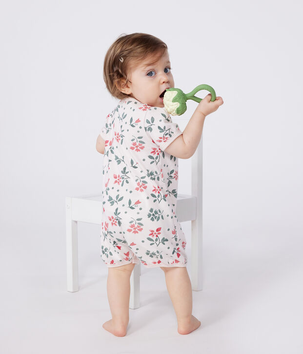 Babies' short floral cotton jumpsuits - 2-Pack multicolor
