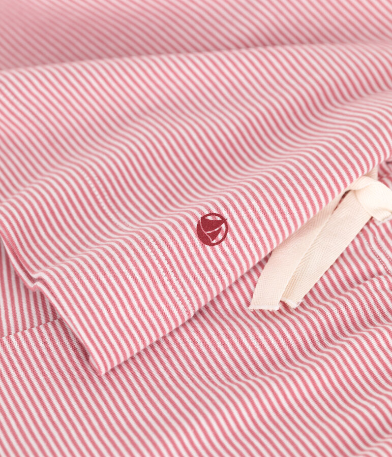 Women's stripy cotton short pyjamas pink/white